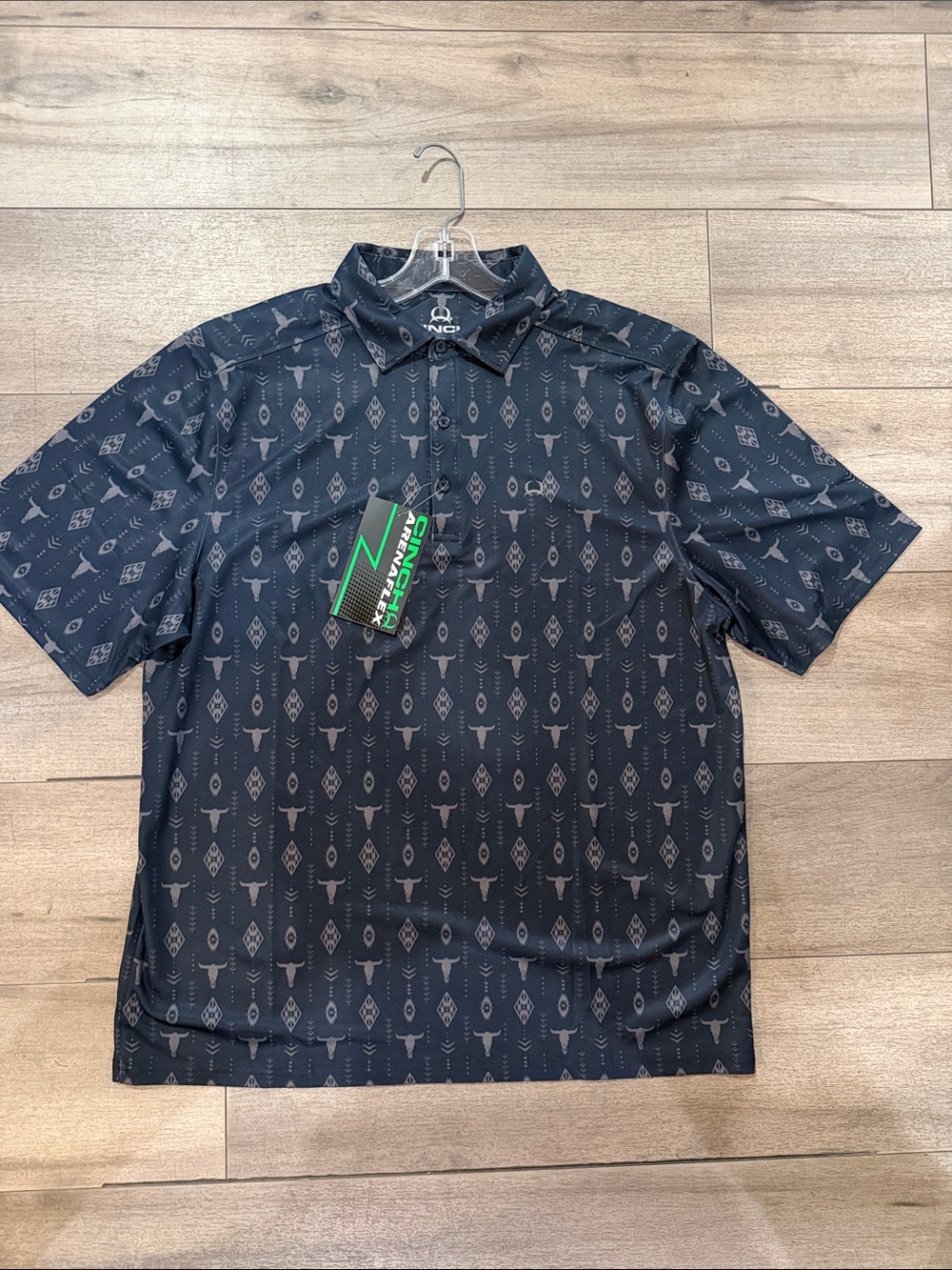 Cinch Men's Navy Short-Sleeve Printed Polo